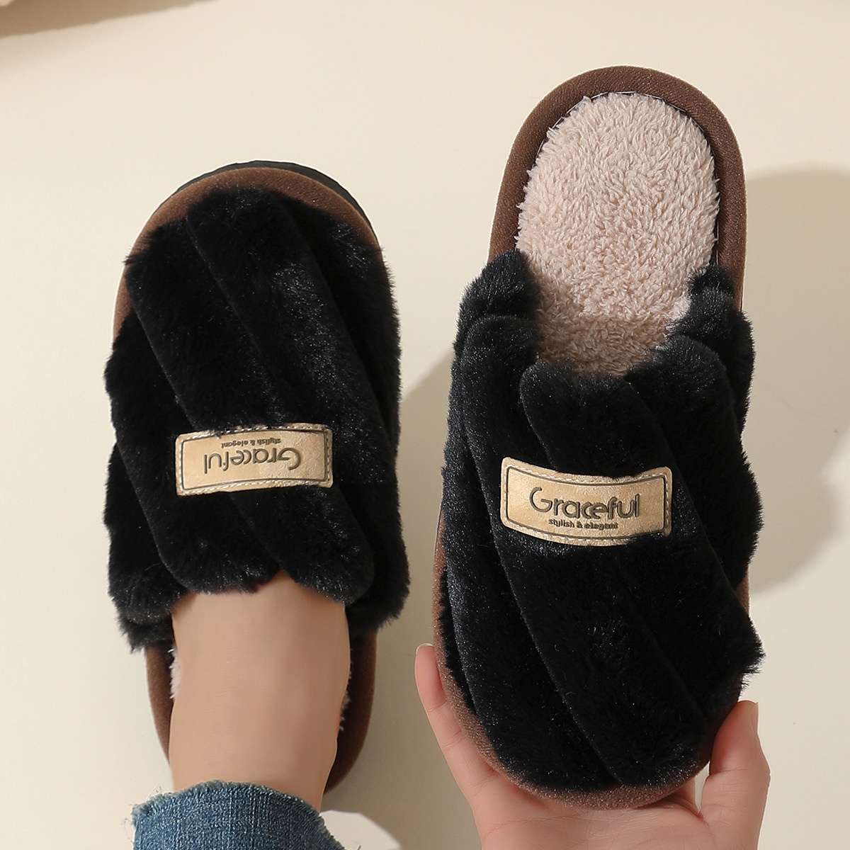 Cotton Slippers Color White Sizeuk 6.5-7
