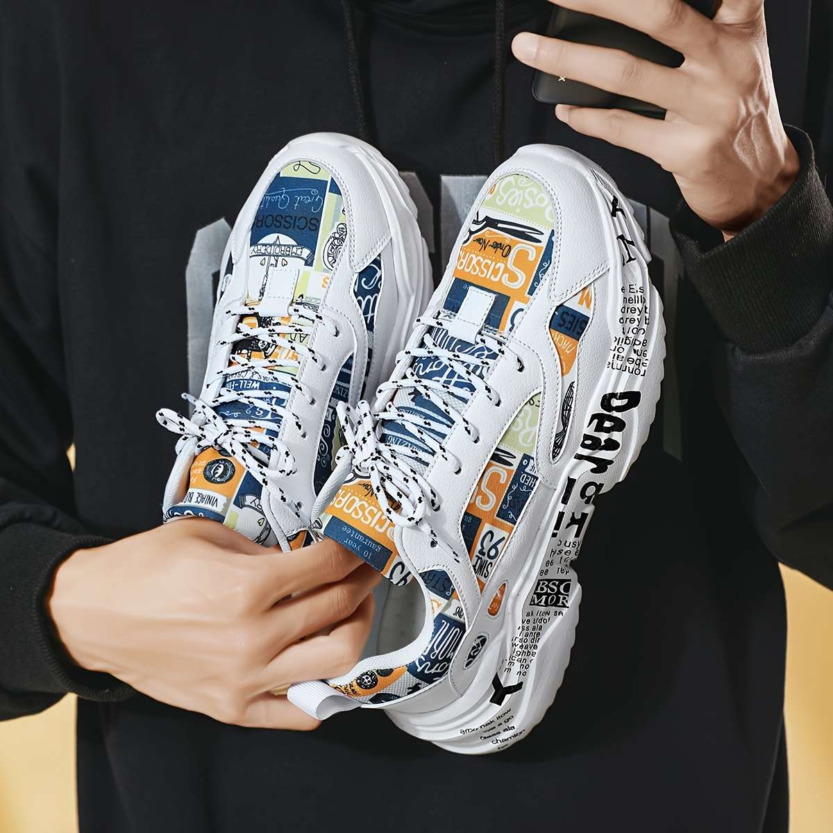 Sneakers Color White And Black Sizeuk 7