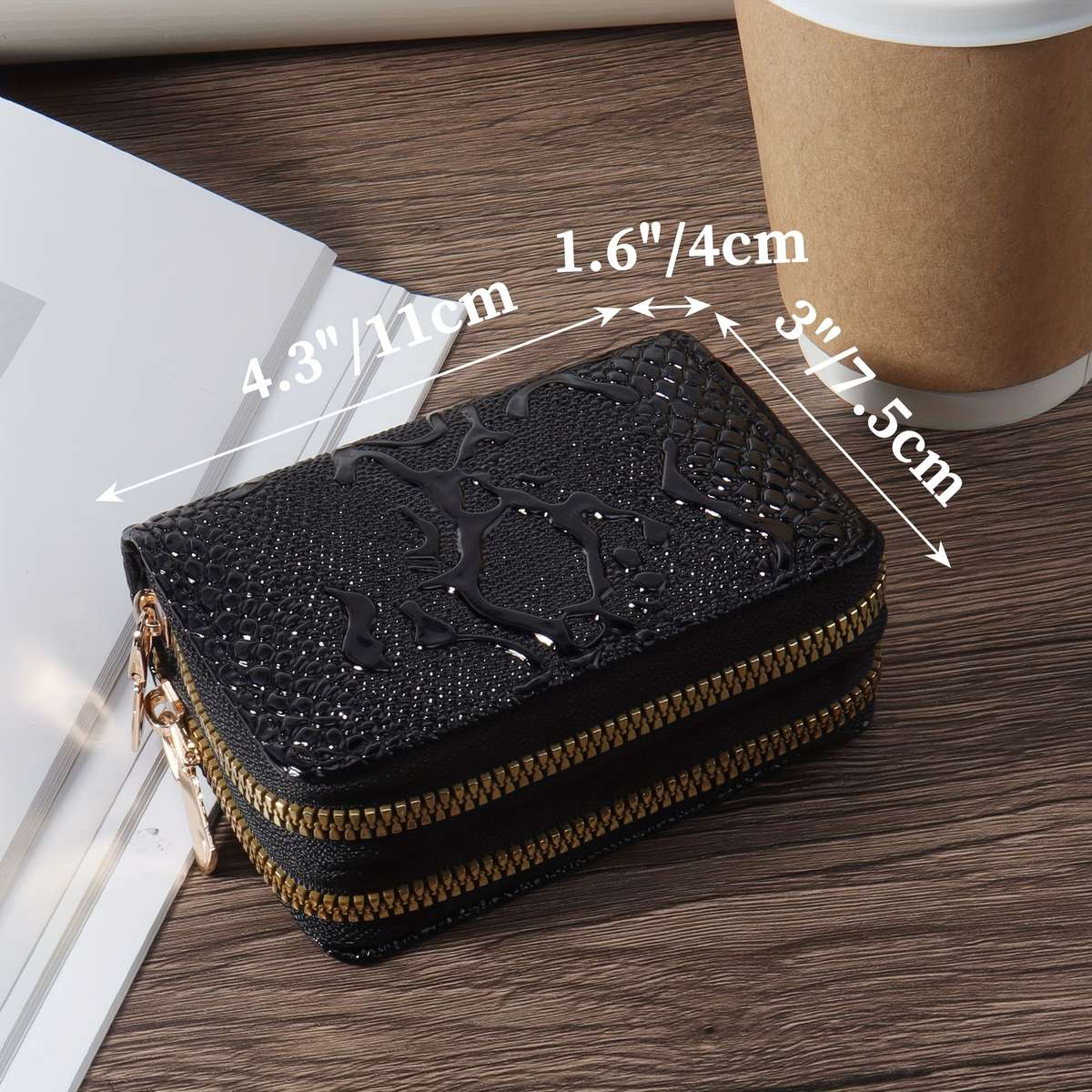 Women'S Minimalist Nylon Short Wallet Solid Color Coin Purse With Zipper Closure Lightweight