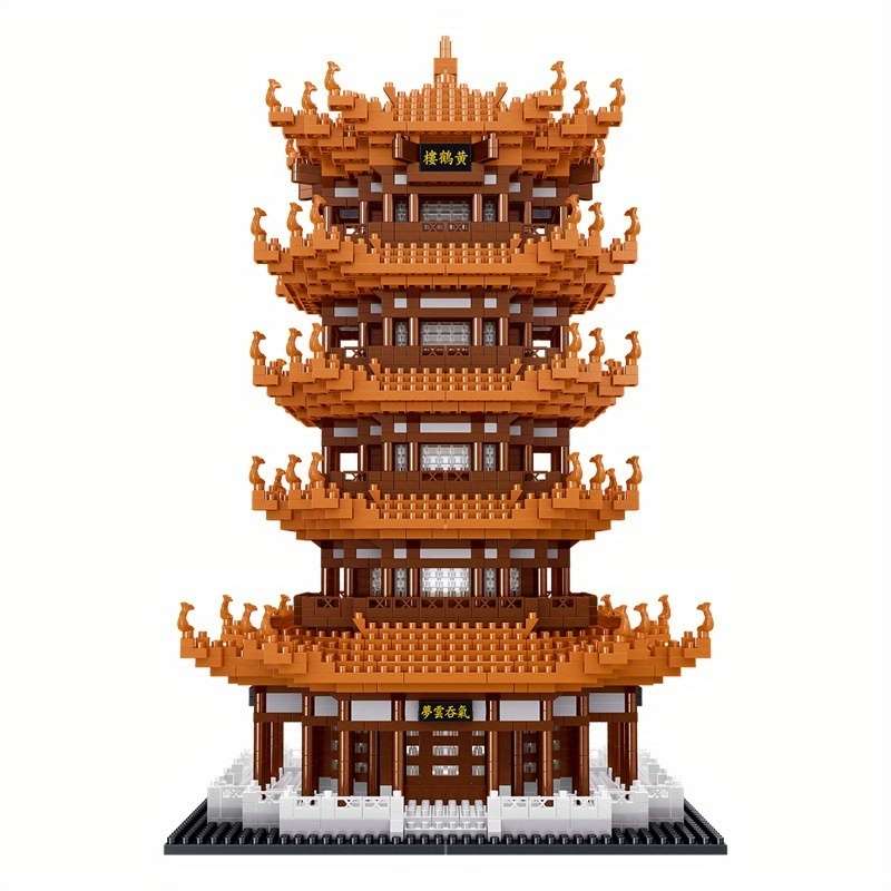 Building Toy Architectural Model Toy Set Color Yellow Crane Tower