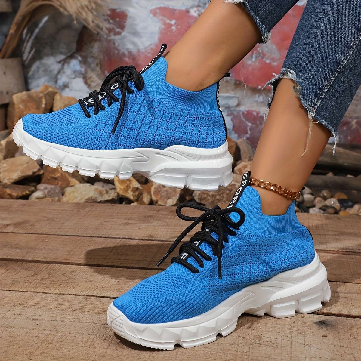 Women S Sneakers Color Blue Sizeuk 8
