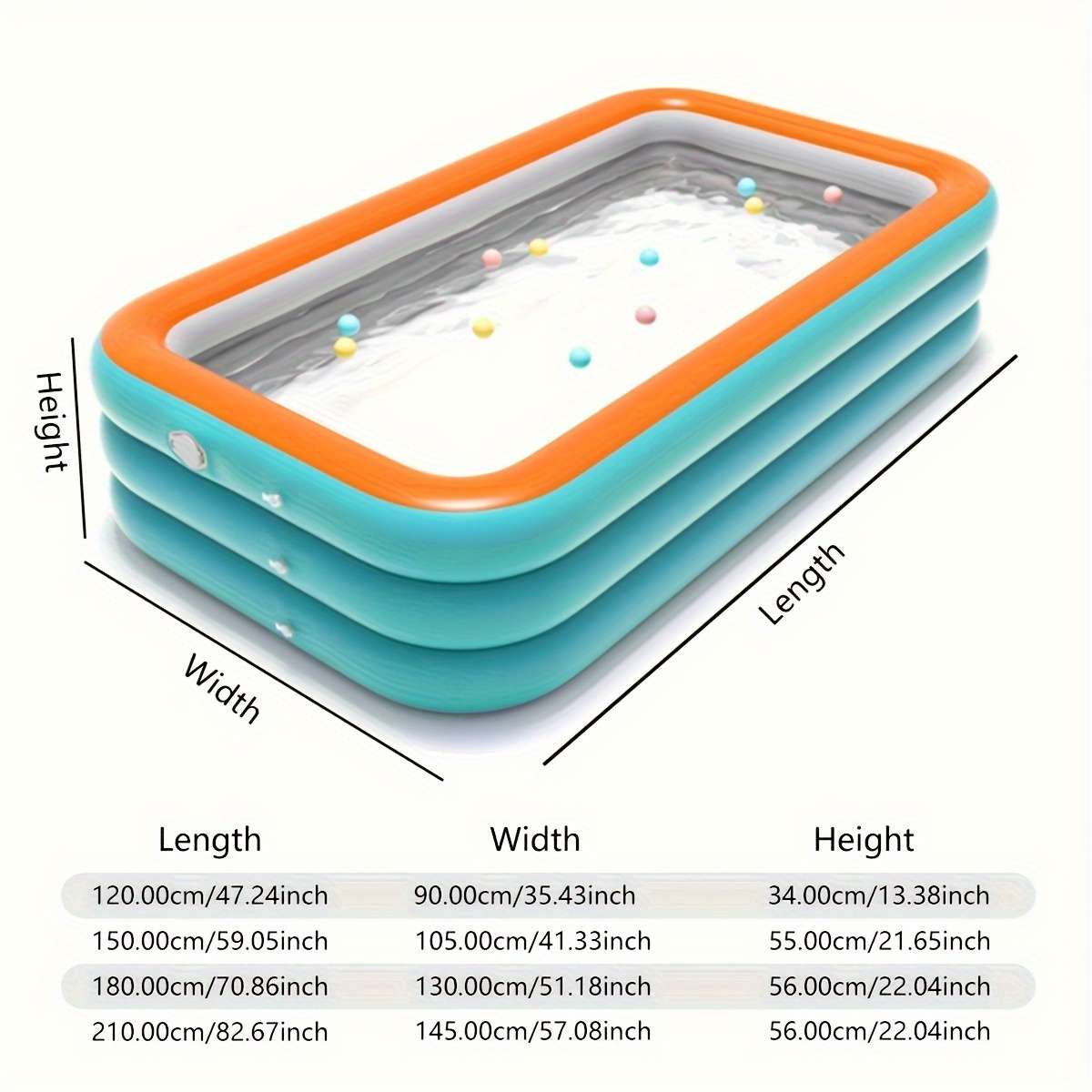 Swimming Pool Size 210Cm82.7Inchthreelayer Flat Bottom