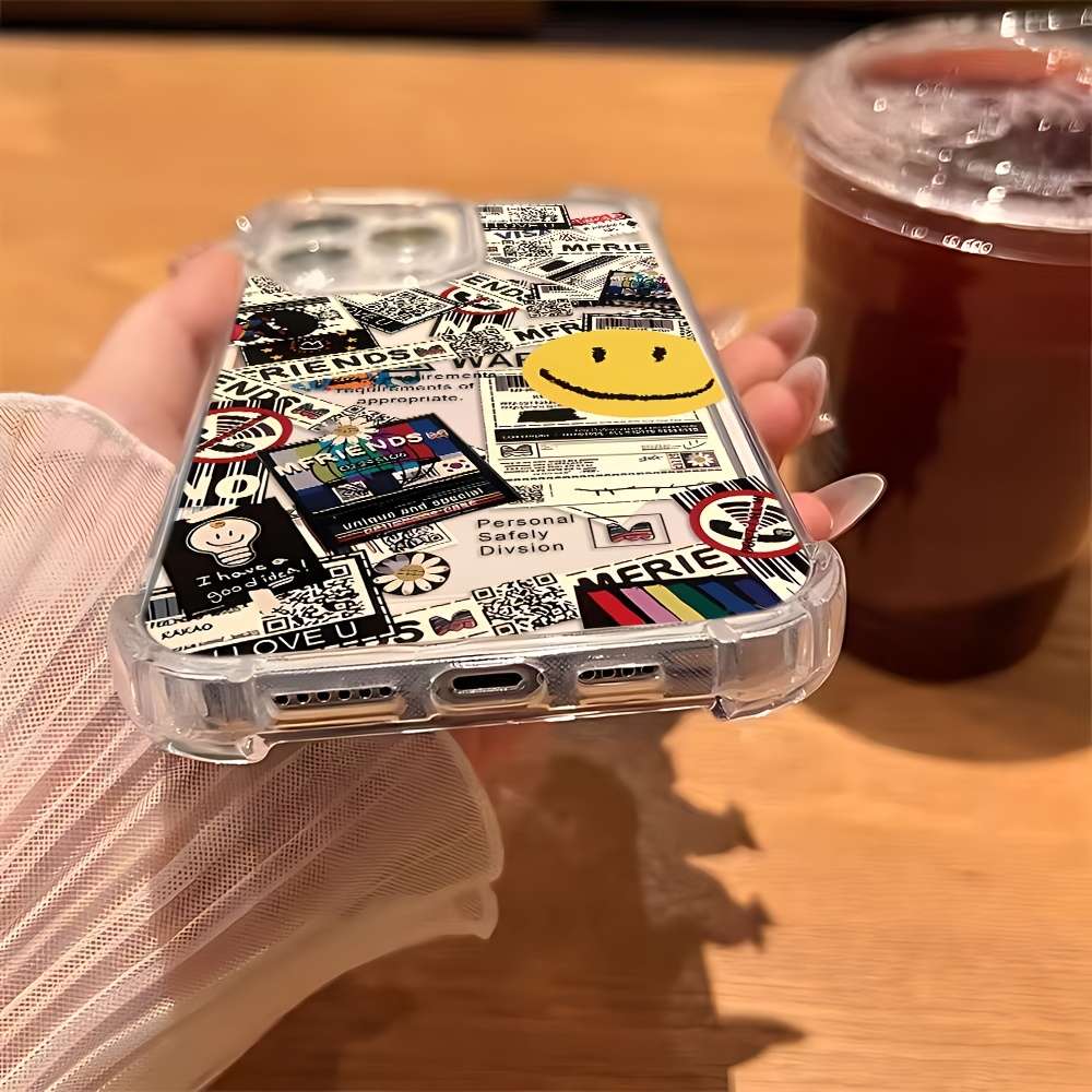 1Pc Mixed Color  For iPhone XR Graffiti Label Phone Case