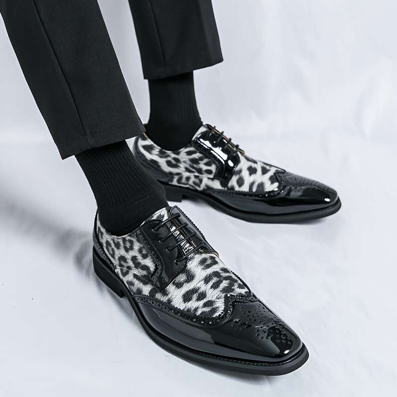 Mens Leather Shoes Color 1829 Black Yellow Sizeuk 5