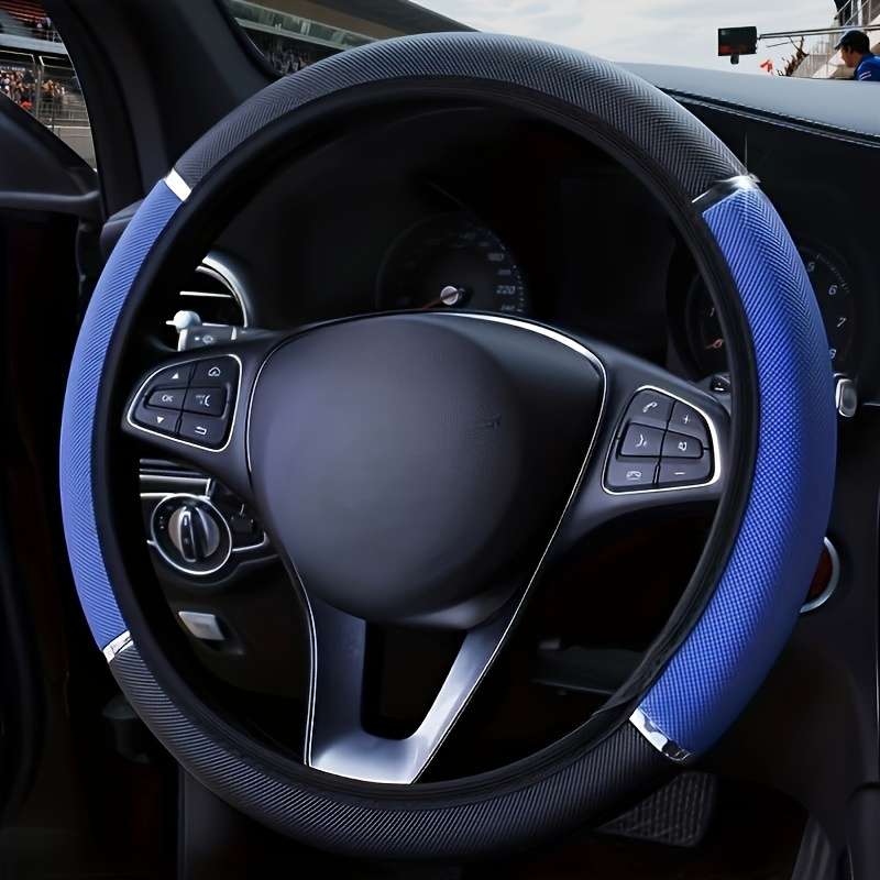 Car Steering Wheel Cover Black+Grey