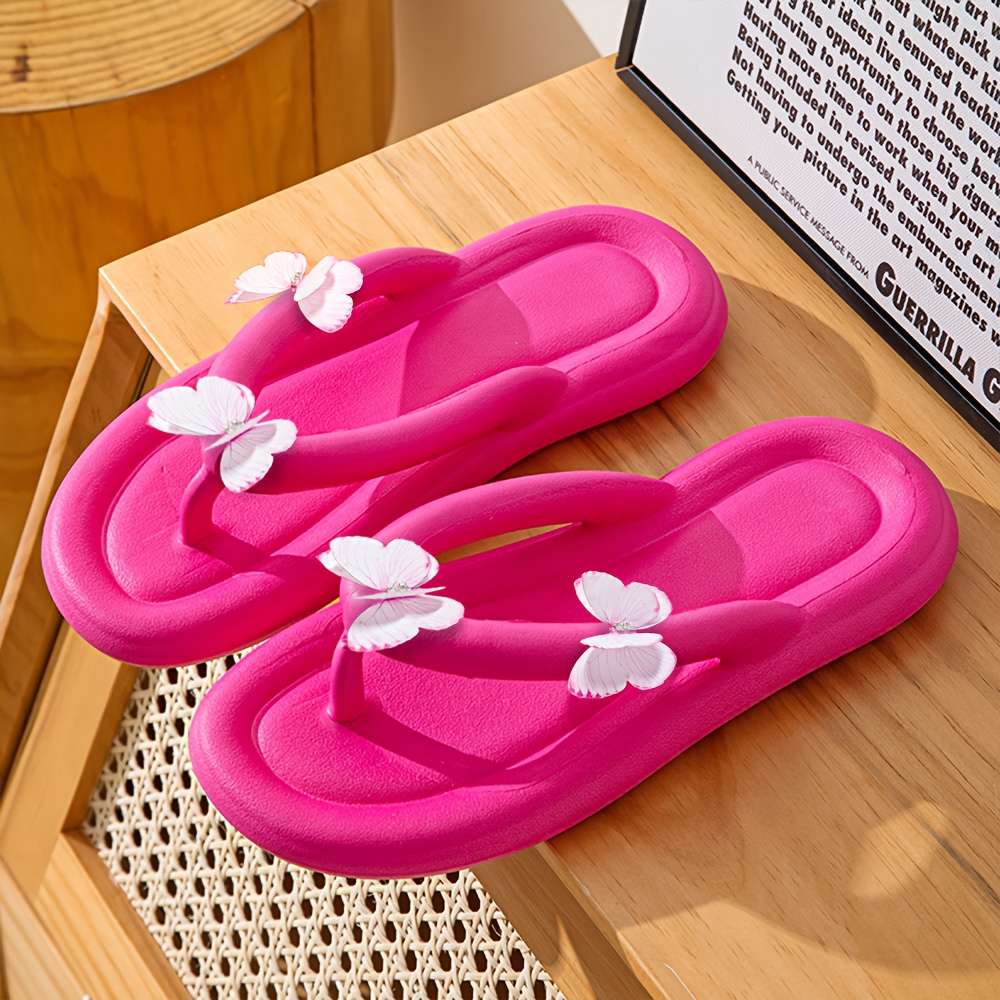 Ladies Summer Flip Flops Rose Red Uk 5.5-6