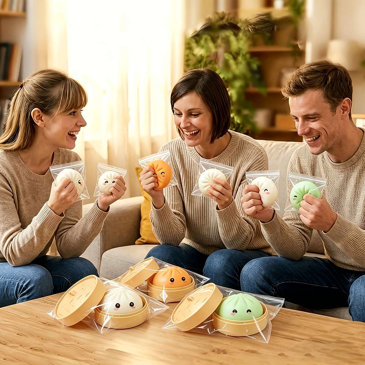 Squeezable Toys Color Random Color Style Style Steamed Buns Steamer