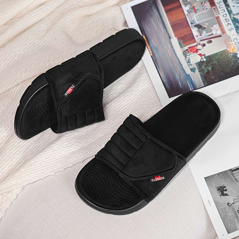 Men Slippers Summer Style Black Size Uk 7
