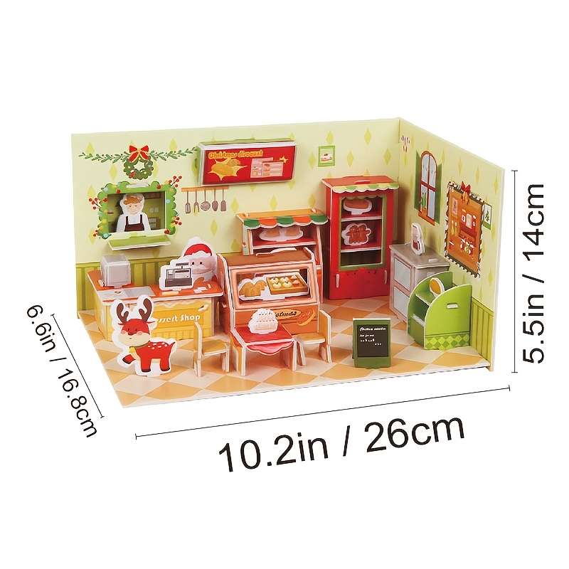 Building Toy Architectural Model Toy Set Style Christmas Dessert Shop