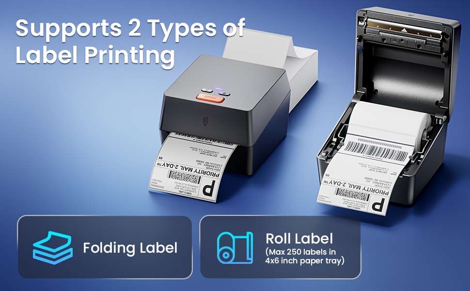 Printer Model Gray Printer  1 Roll Of 10.16X15.24Cm Thermal Labels