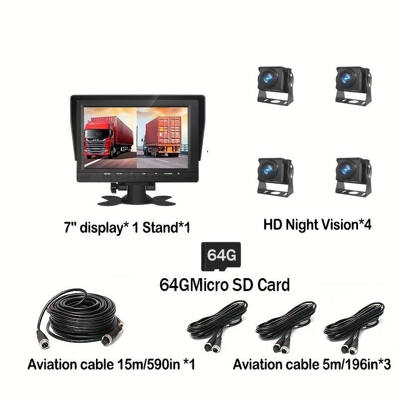 Inch Large Screen Channel Monitoring Dash Cam Featuring Memory Reversing Backup