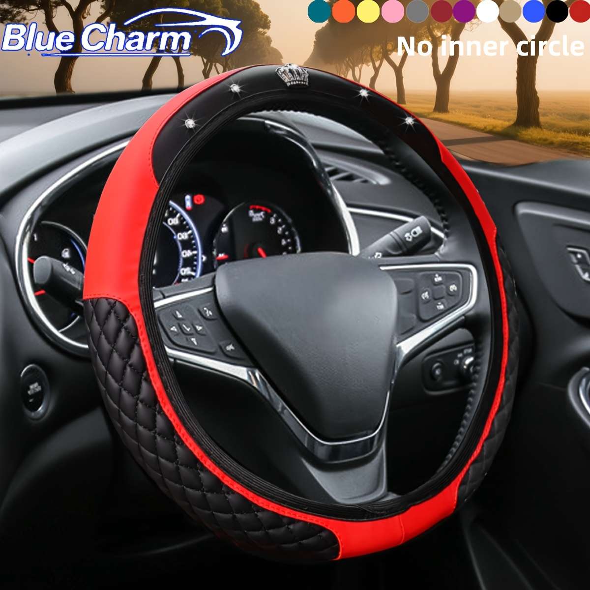 Car Steering Wheel Cover Red