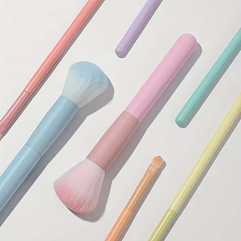 Makeup Brush Set Color 7 Colored Macarons