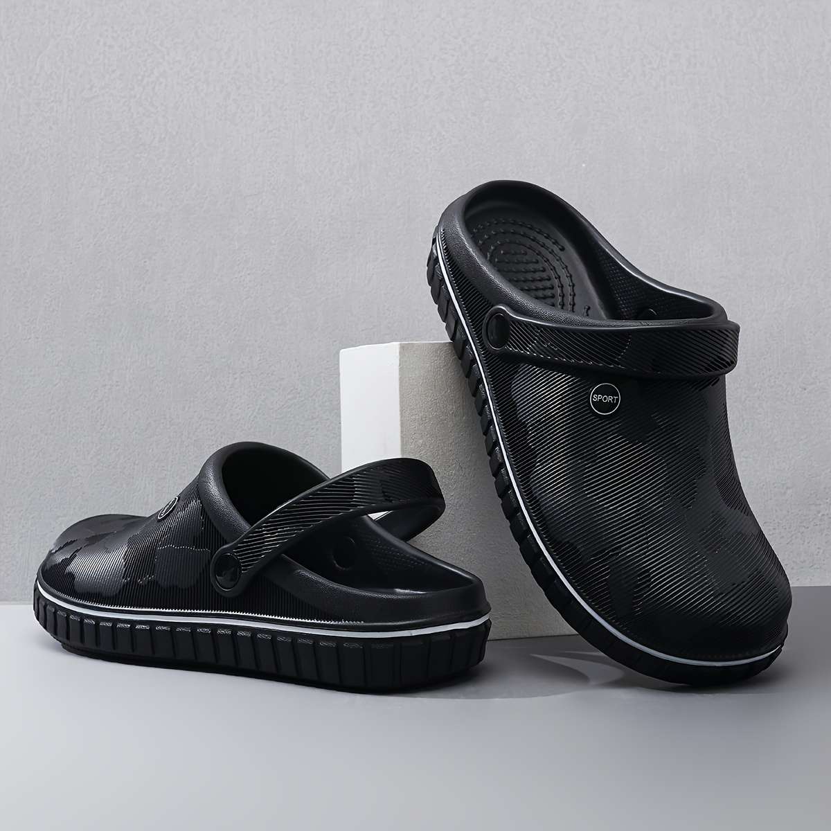 Men Slippers Summer Style Grey Size Uk 7