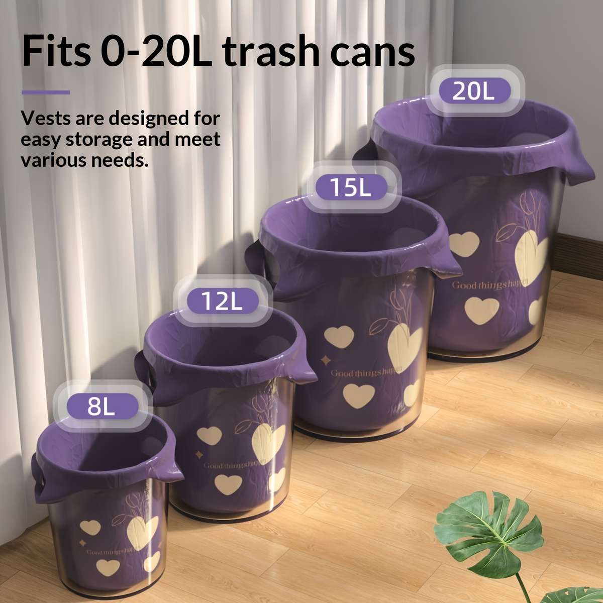 Trash Bag2 Rolls 30 Pieces Pinkpurple