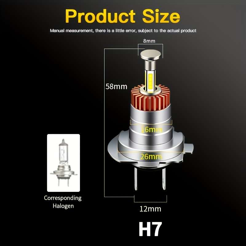 Car Lights Items 2Pcs Led H7 White