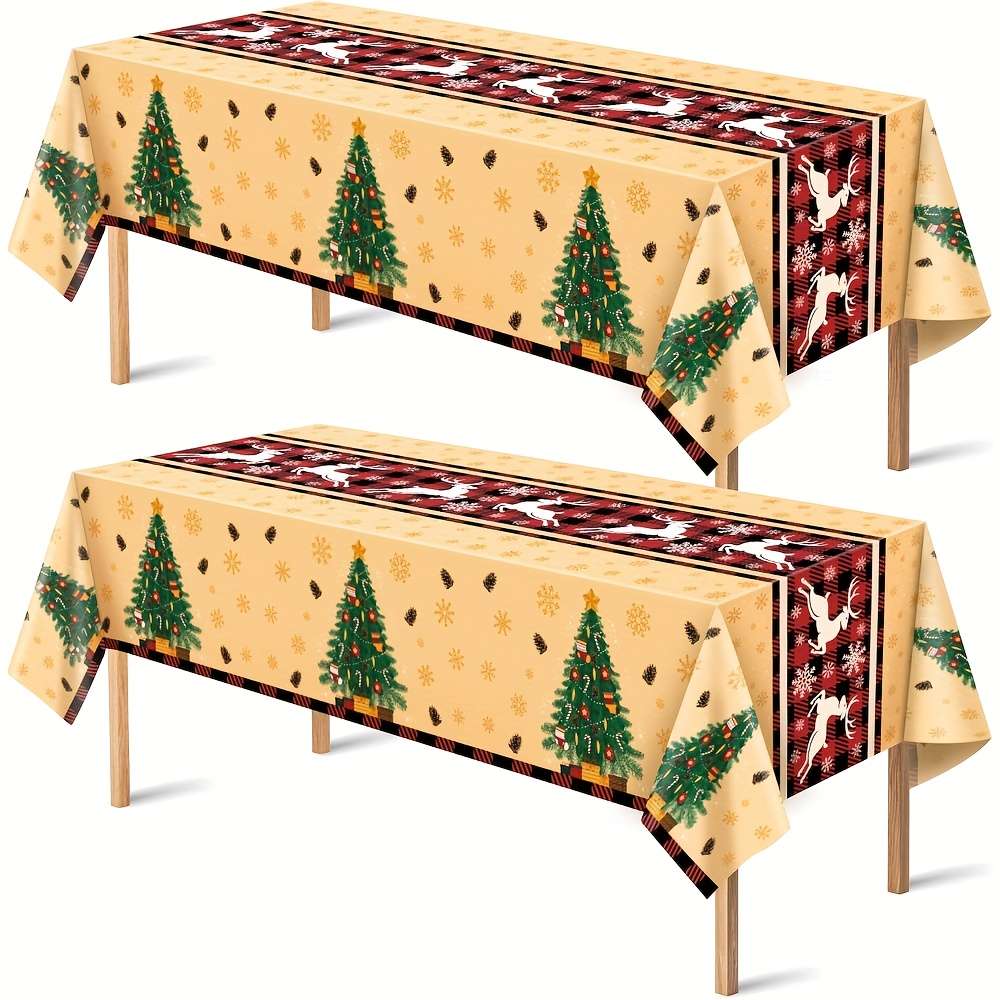 Christmas Tablecloth Color Light Brown 1 Quantity 2Pcs