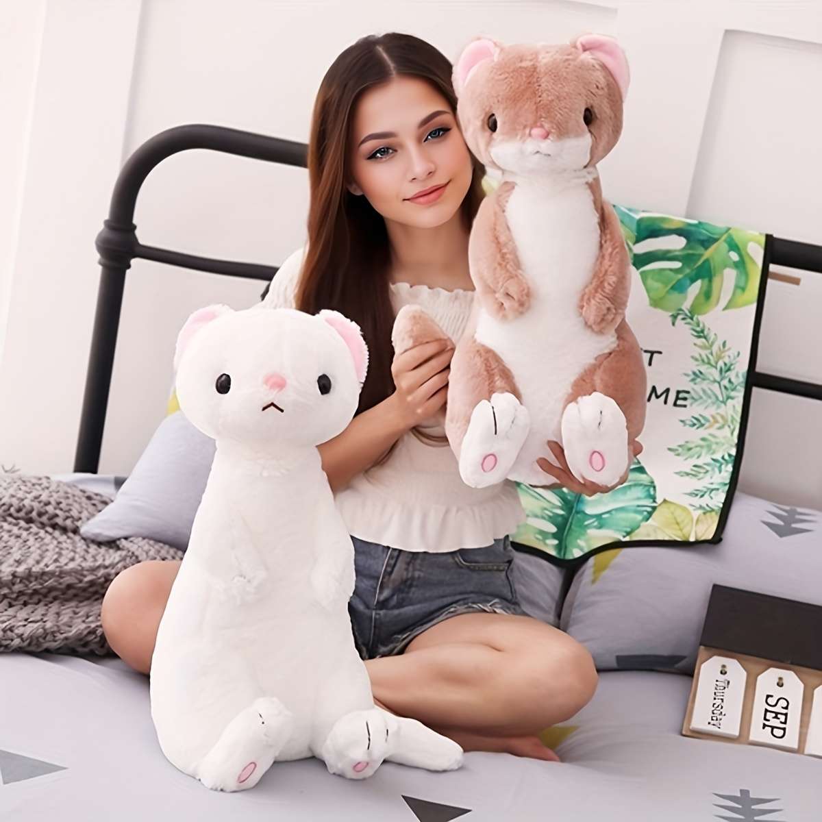 Plush Toyss color White Ferret size One size 50 cm 0.54 kg