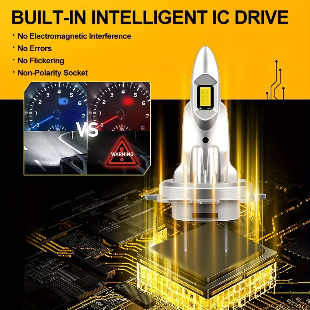 2pcs H1 LED Car Headlights Super Bright 30000LM 6000K White Light Easy Install