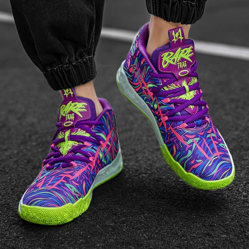 Basketball Shoes Color Purple Green Sizeuk 7
