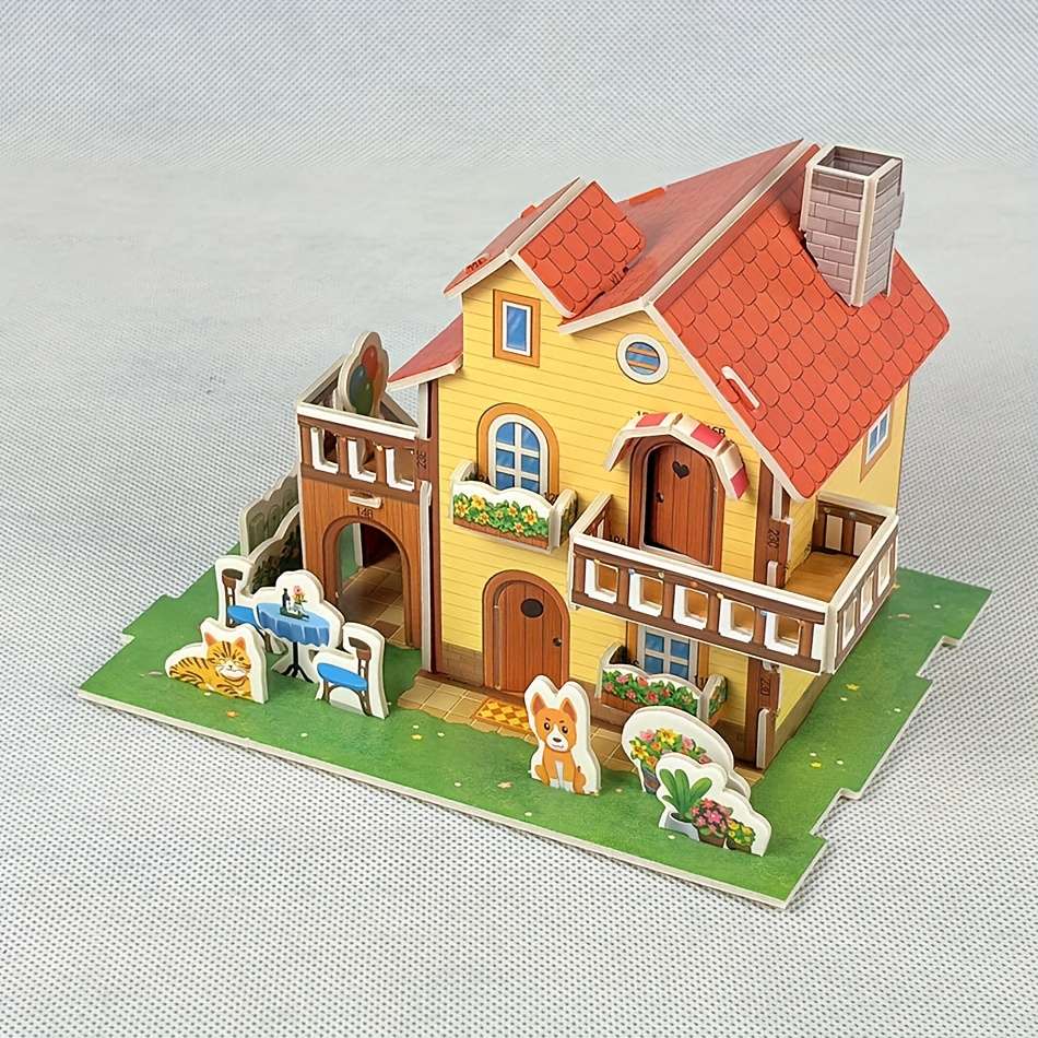 3D House Puzzle Model Model Ulx251 Sizel