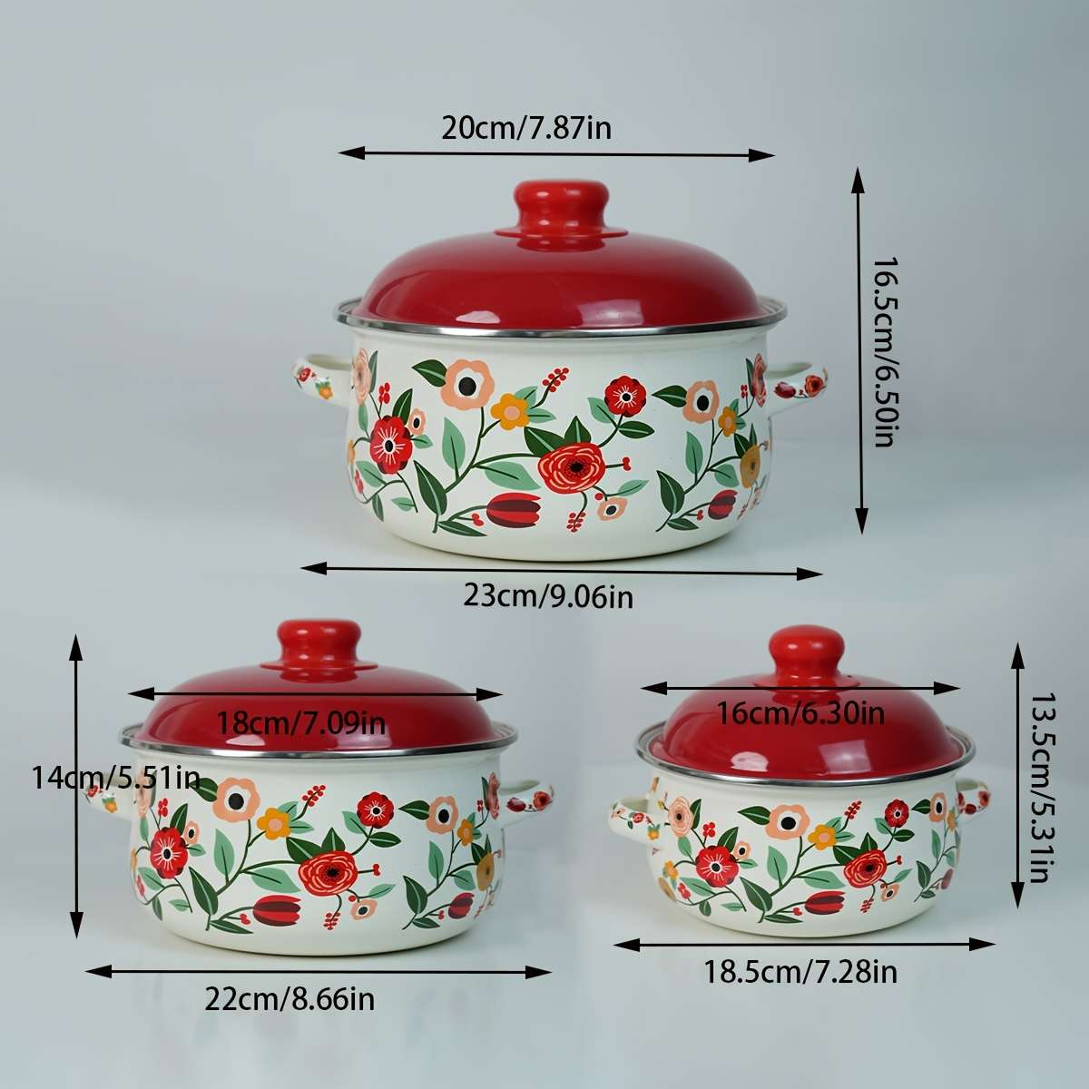 3-Piece Thickened Retro Enamel Kitchenware Set