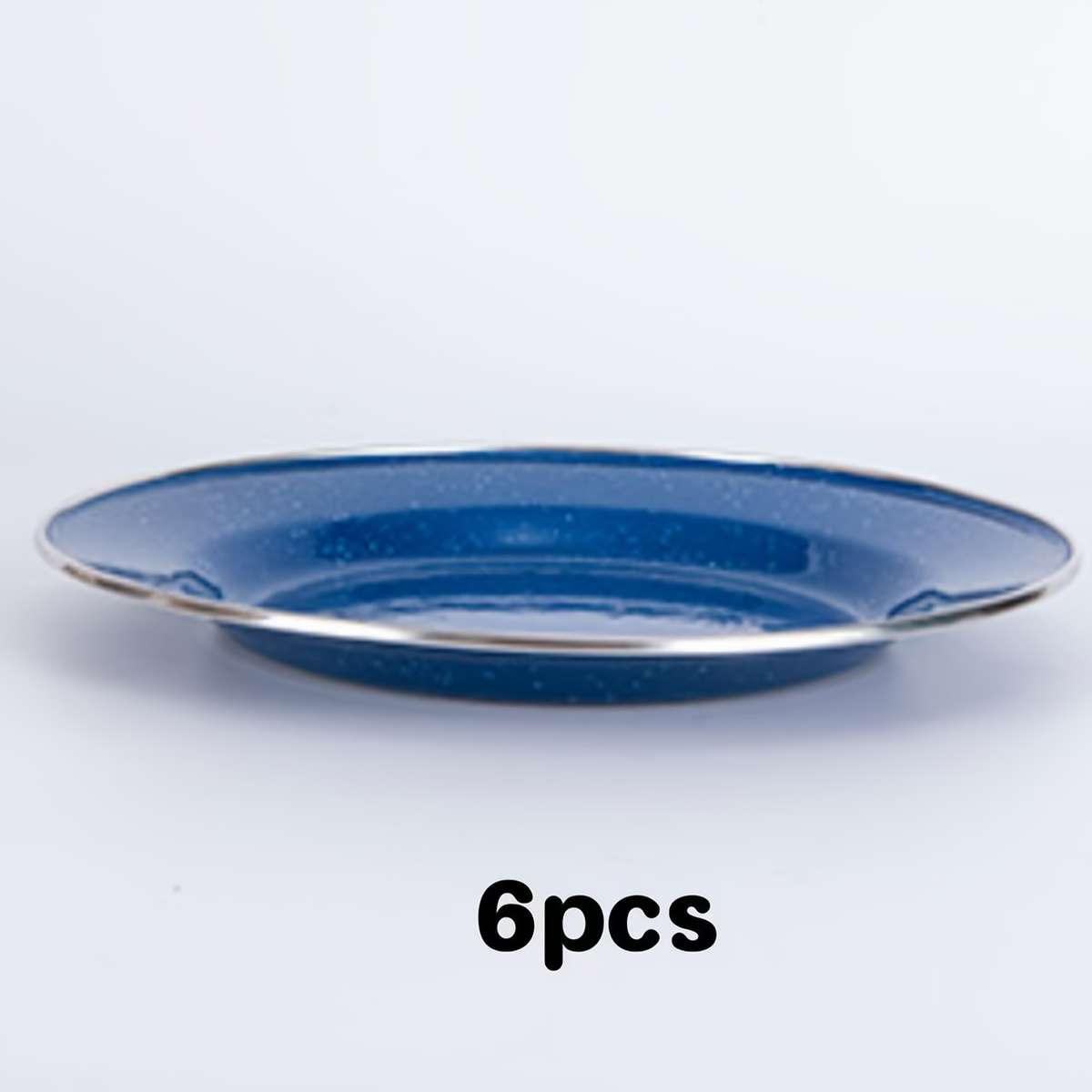 6pcs Foldable Enamel Tableware Set Including Cups Plates Bowls Starry Design