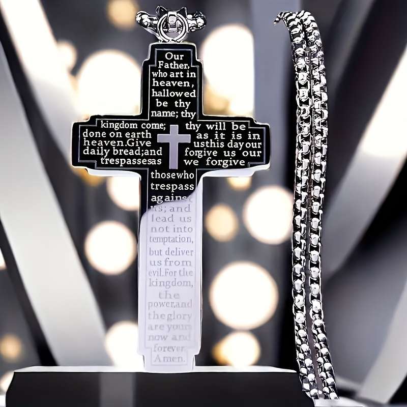 Plated Christian Scripture Cross Pendant Gold
