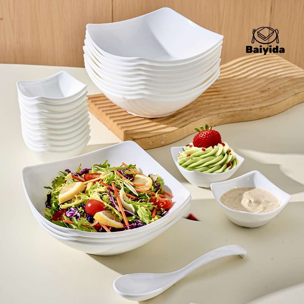 Bowl Items 6Pcs 2 Bowls  2 Plates  2 Spoons