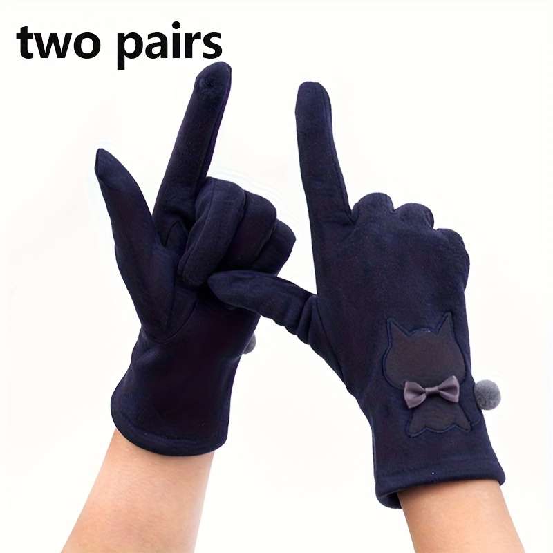 Gloves Color Gray 2 Pairs