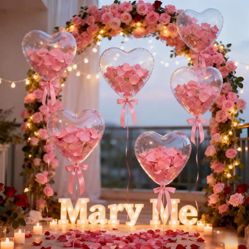 Luxury Charming Exquisite Sets Love Heart Petal For Holiday Gathering Red