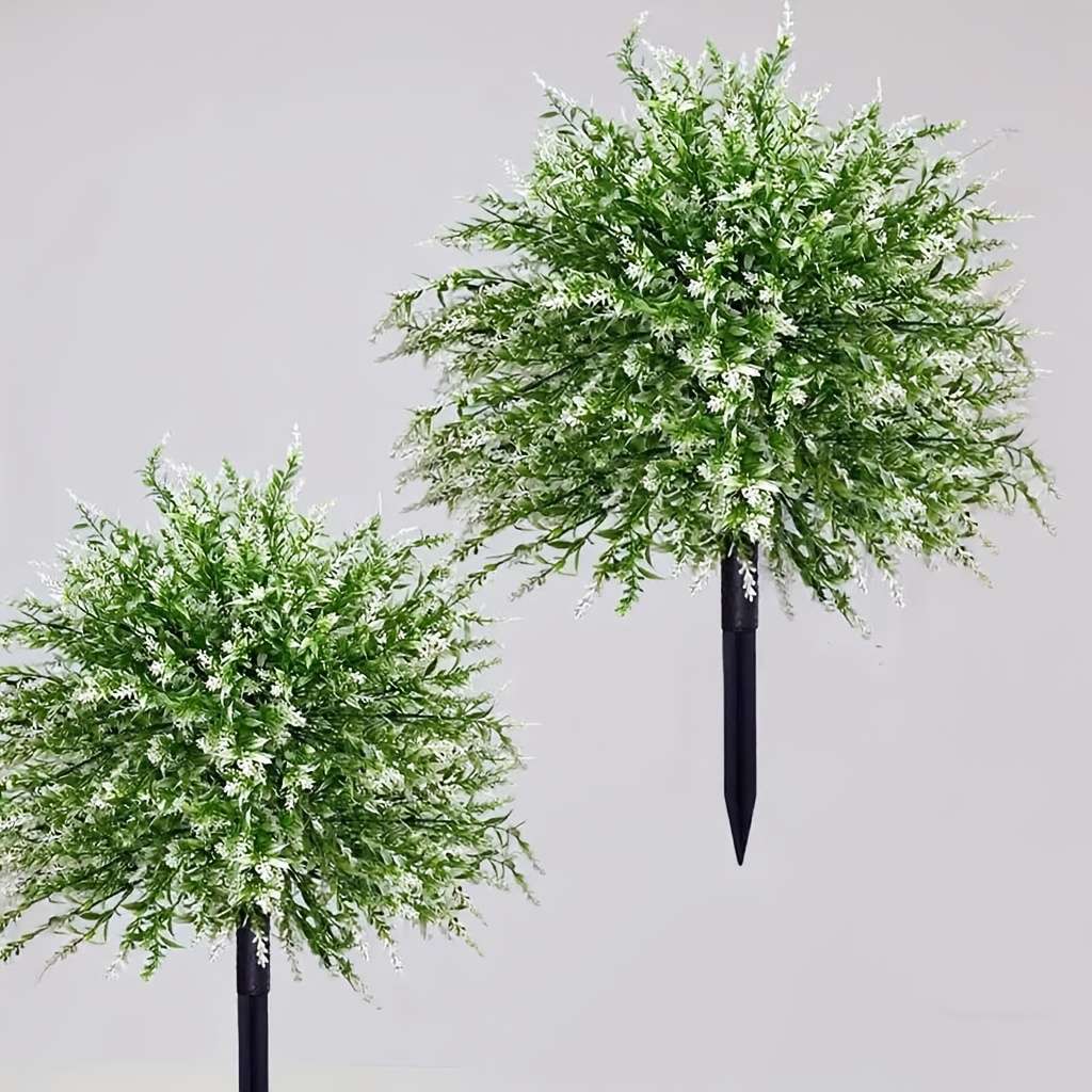 Simulated Flower Quantity 2Set Lavender With Ground Spikeswhite