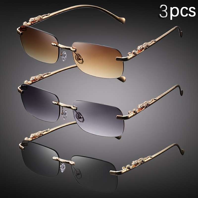 Mens Glasses Color Black Gray  Add  Dual Gray  Add  Transparent White Quantity 3 Pairs Per Box