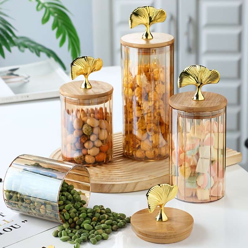 Sealed Jar Style Ginkgo Leaf Lid Medium Sealing Jar 1 Piece