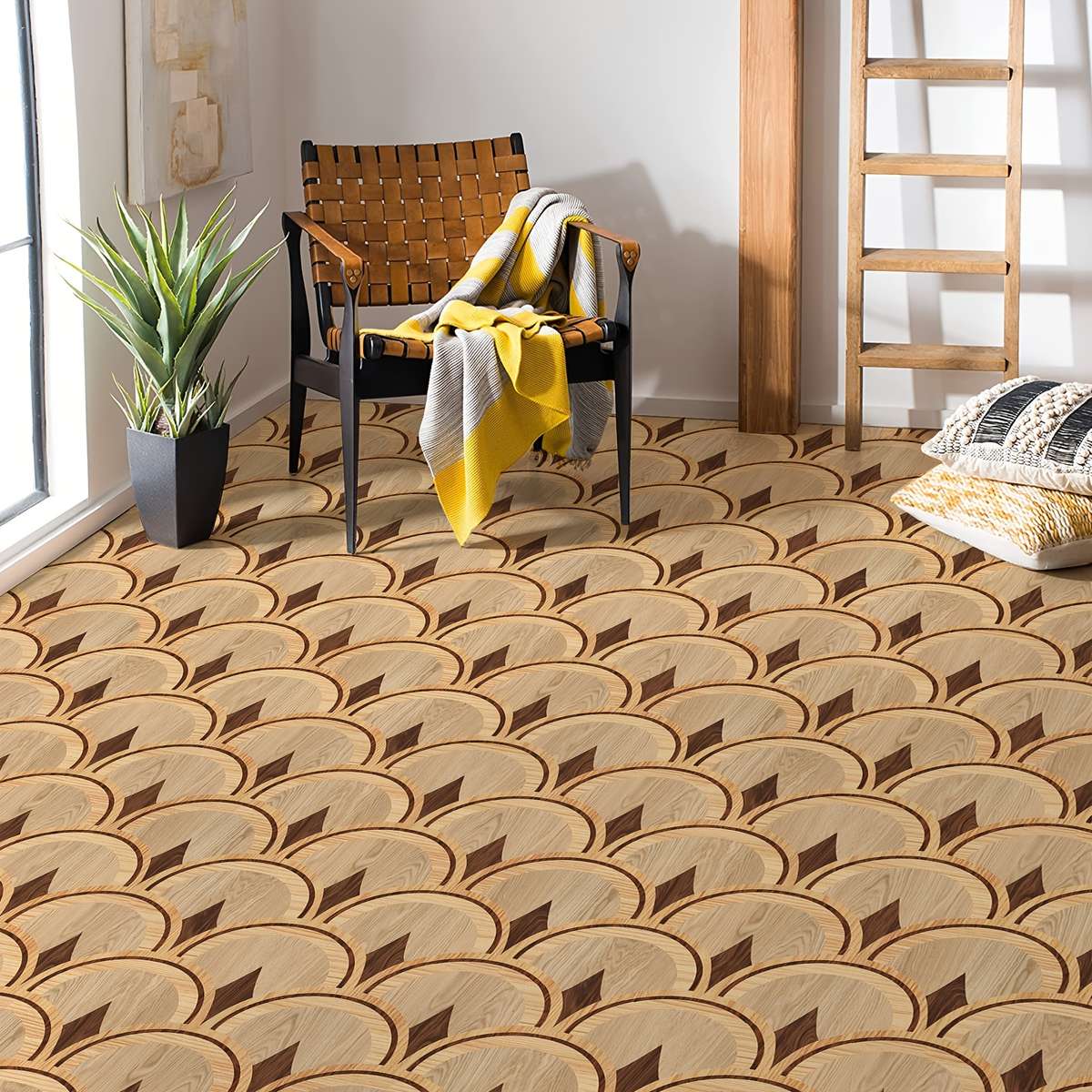 Self Adhesive Floor Stickers 40*120Cm*1Roll Retro Wood Grain