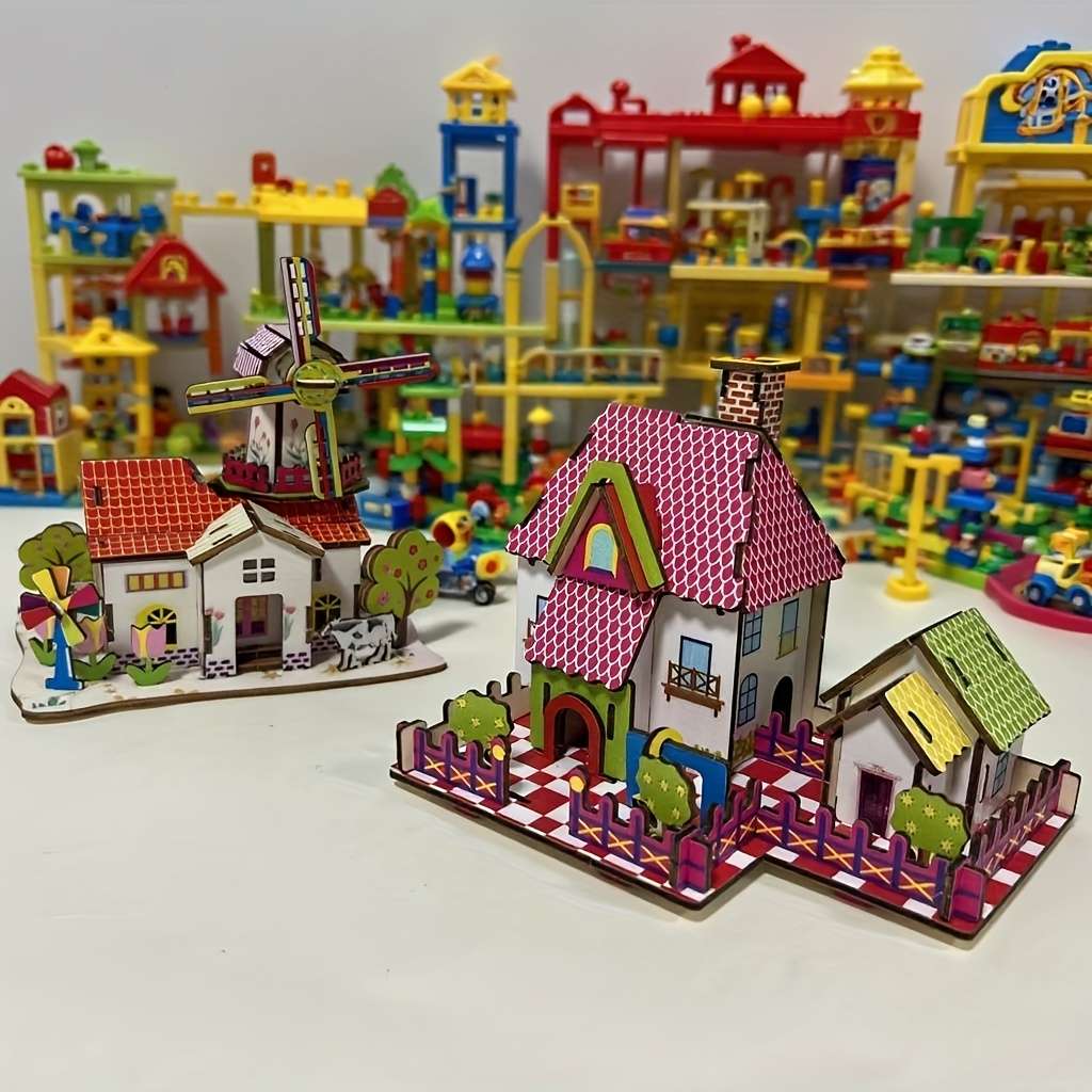 Building Toy Architectural Model Toy Set Quantity Cabin 2 Pack