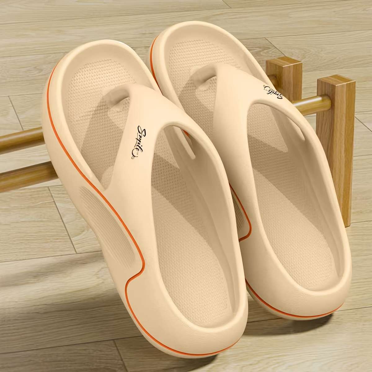 Men Slippers Summer Style Khaki Size Uk 7.5 To 8