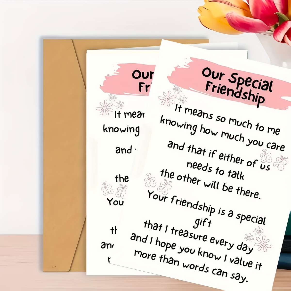 Greeting Cards Color 2Pc Khaki