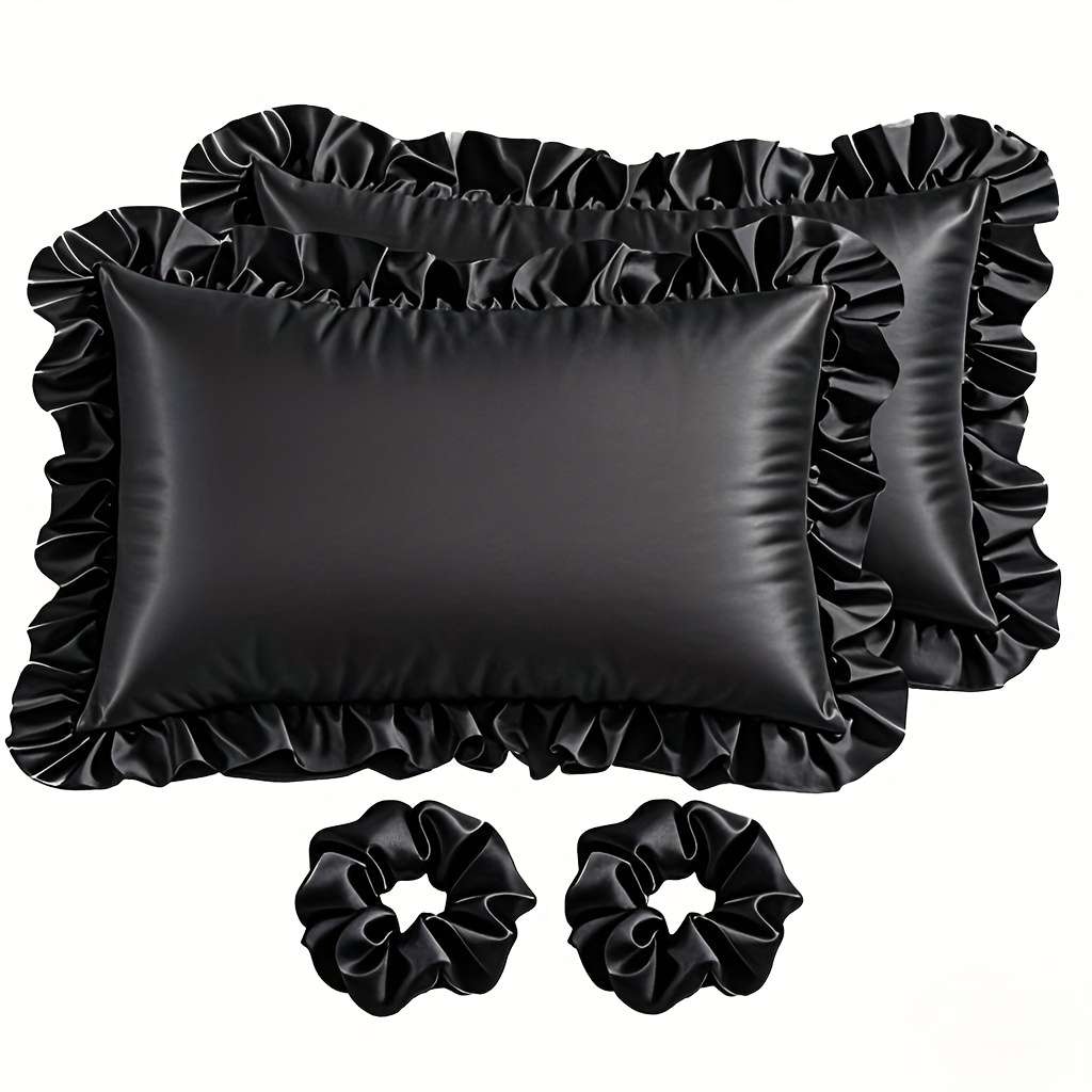 Satin Pillowcase Color No Lace Wine Red Size50Cm*66Cm