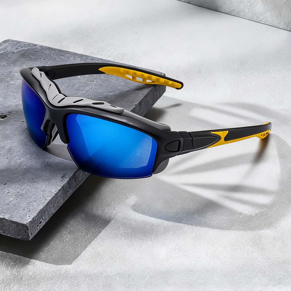 Cycling Glasses Color White Red Frame Orange Film