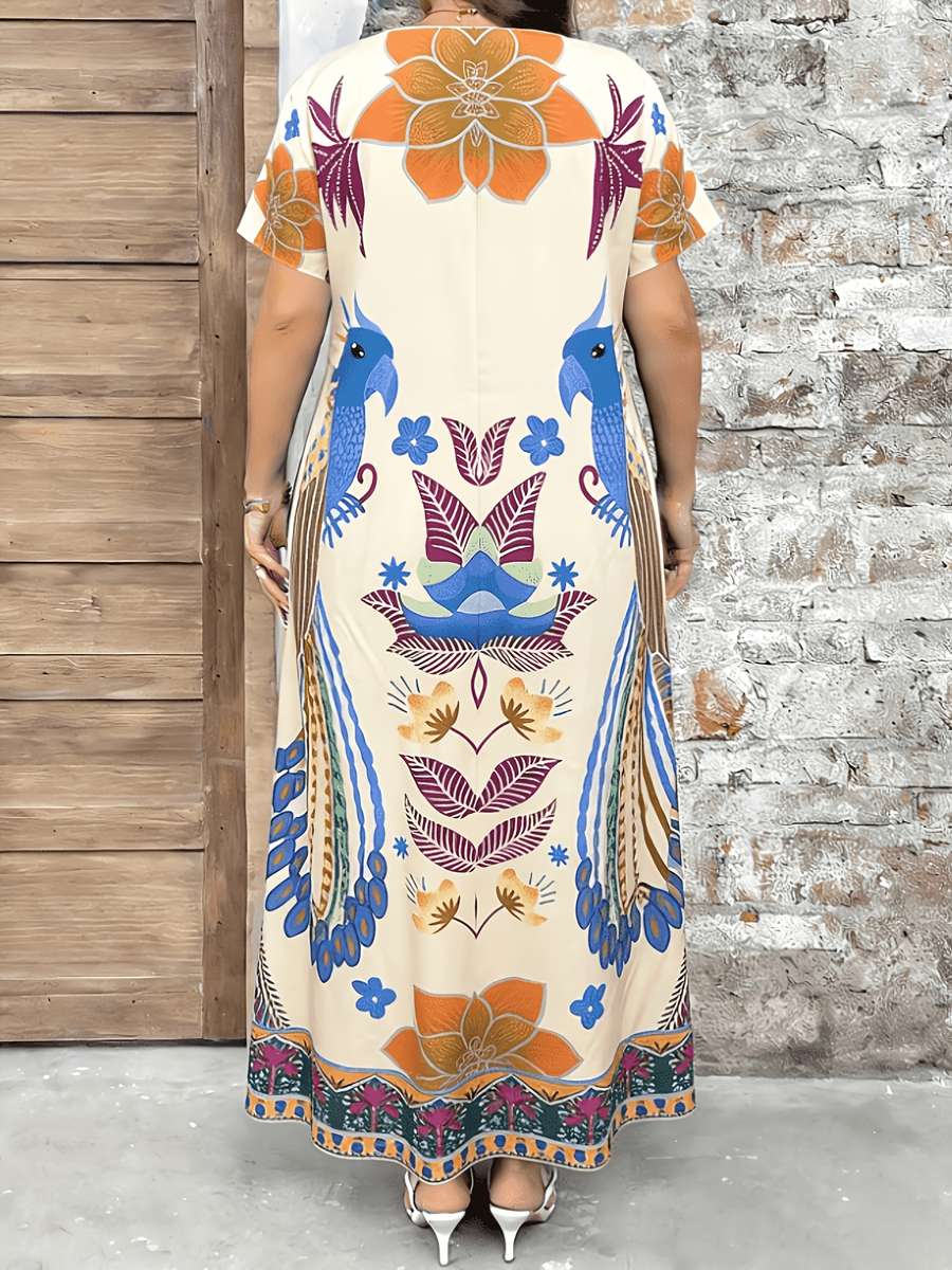 Women S Dress Color Apricot Size 5Xl