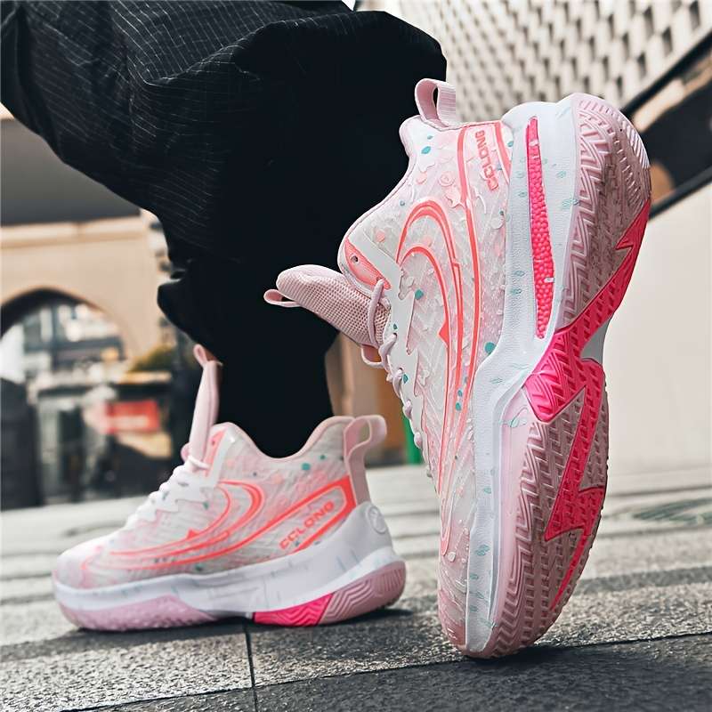 Basketball Shoes Color White Pink Sizeuk 5