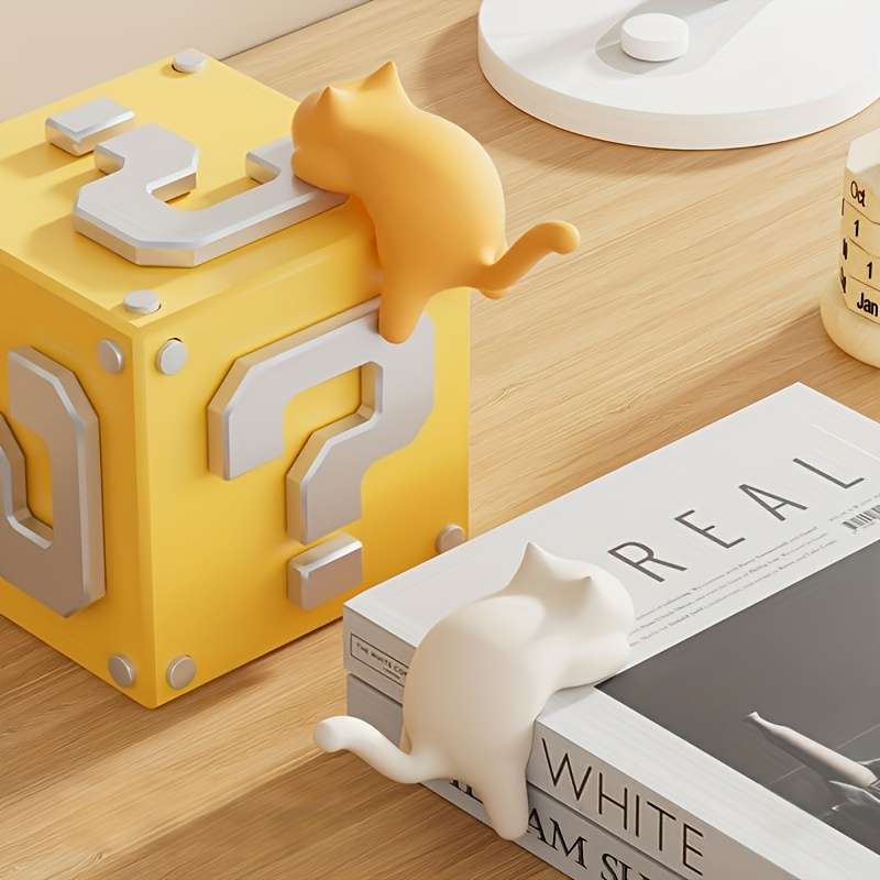 Cute Cat Desktop Hanger Cat Shaped Adhesive Hanger In 3 Colors color 1pc Yellow