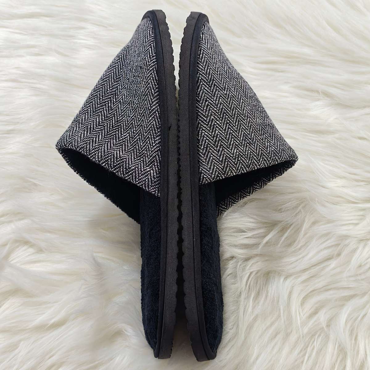 Cotton Slippers Color Brown Upper  White Sole  1 Pair Sizeuk 7