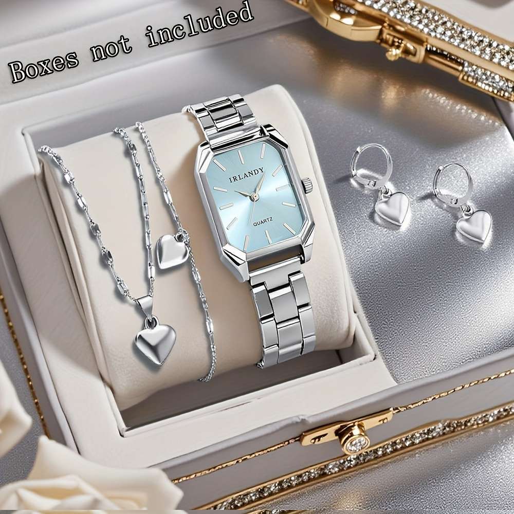 Pro Women Watch Heart Jewelry Silvery Black
