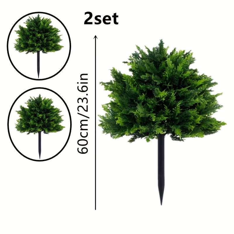 Simulated Flower Quantity 2Set Green Plant With Ground Thorns