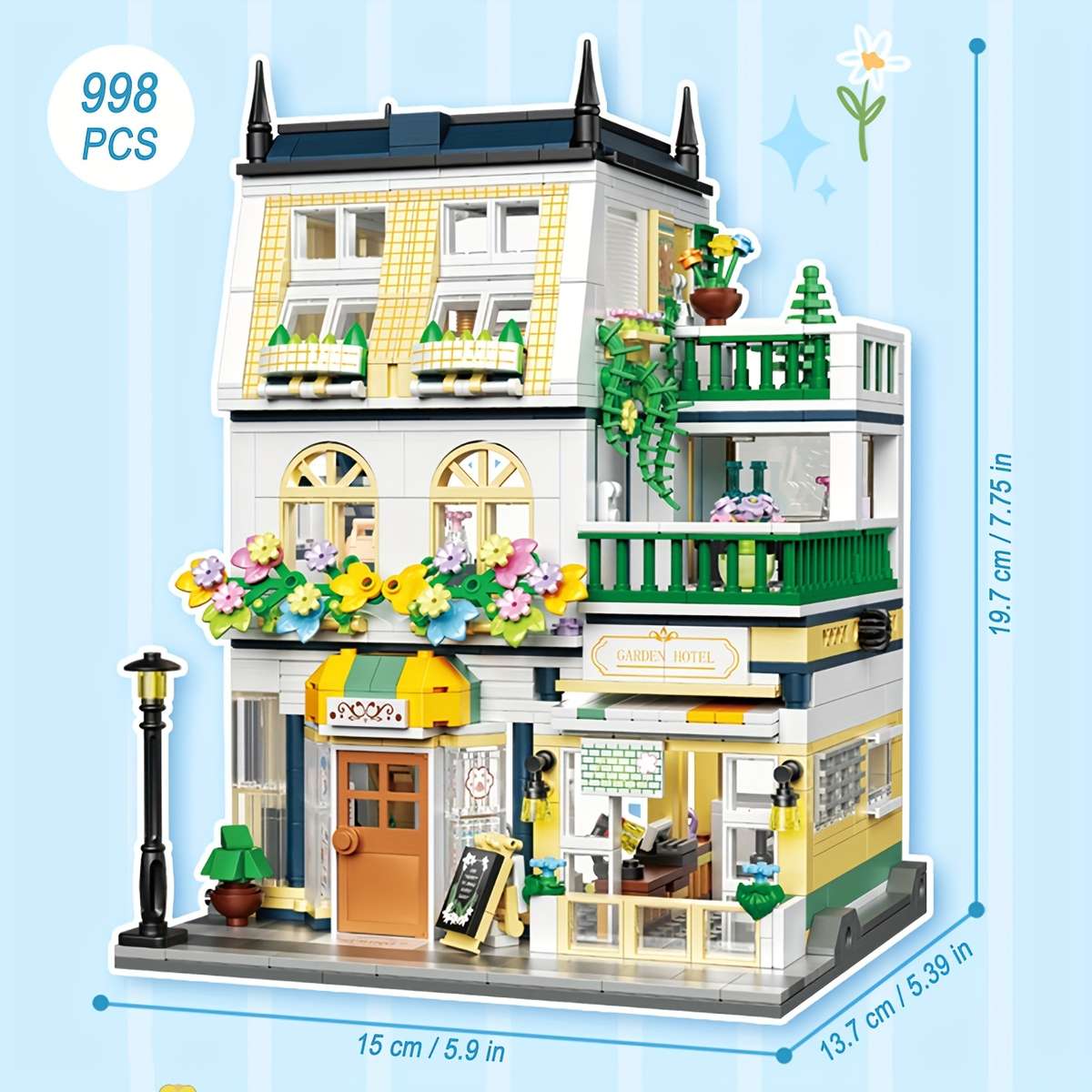 Building Toy Architectural Model Toy Set Style 613031 Floral Breeze Villa  998Pcs