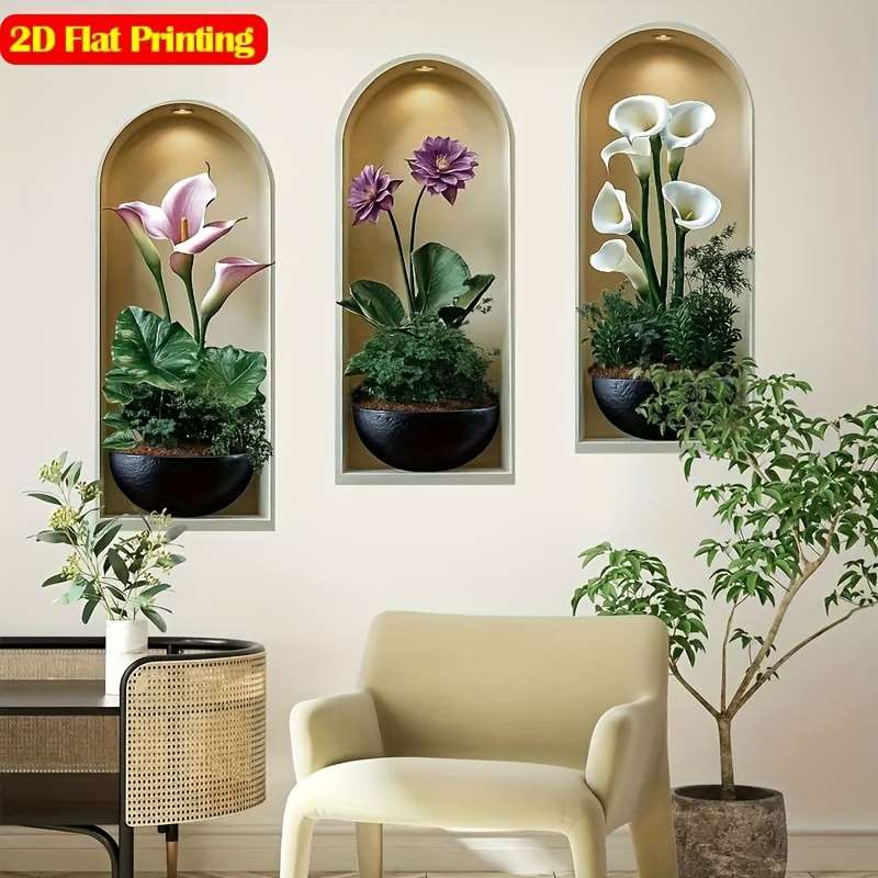 Wall Stickers Style 3Pc Wall Sticker Flower