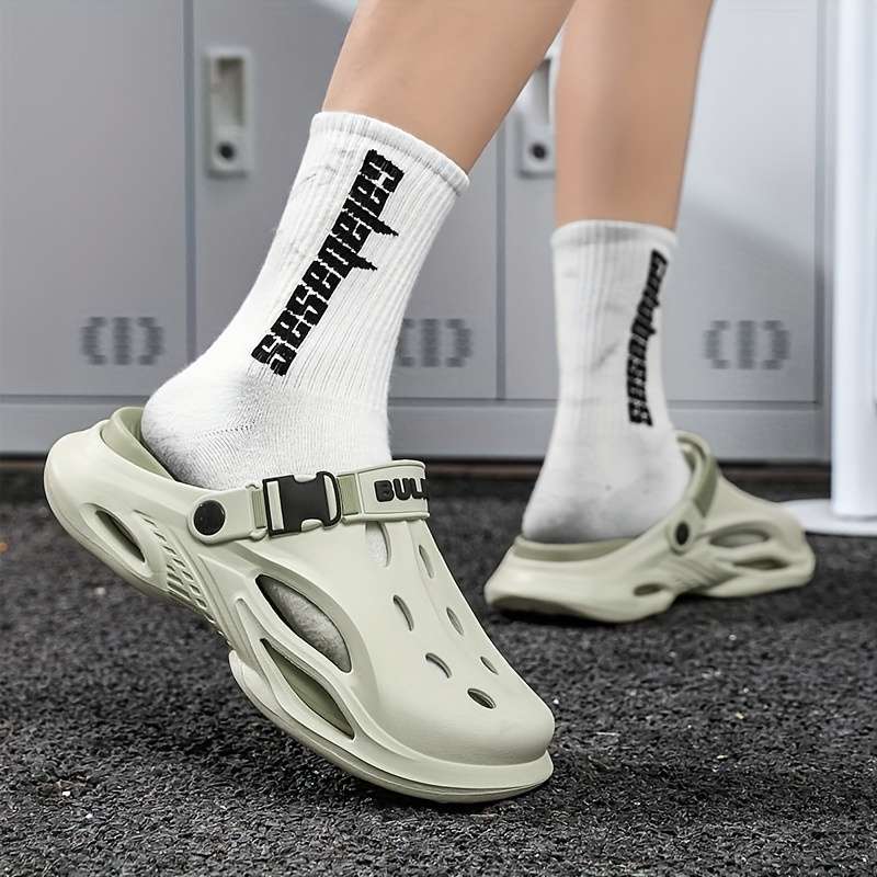 Men Slippers Summer Style Gray Black Size Uk 7.5 To 8