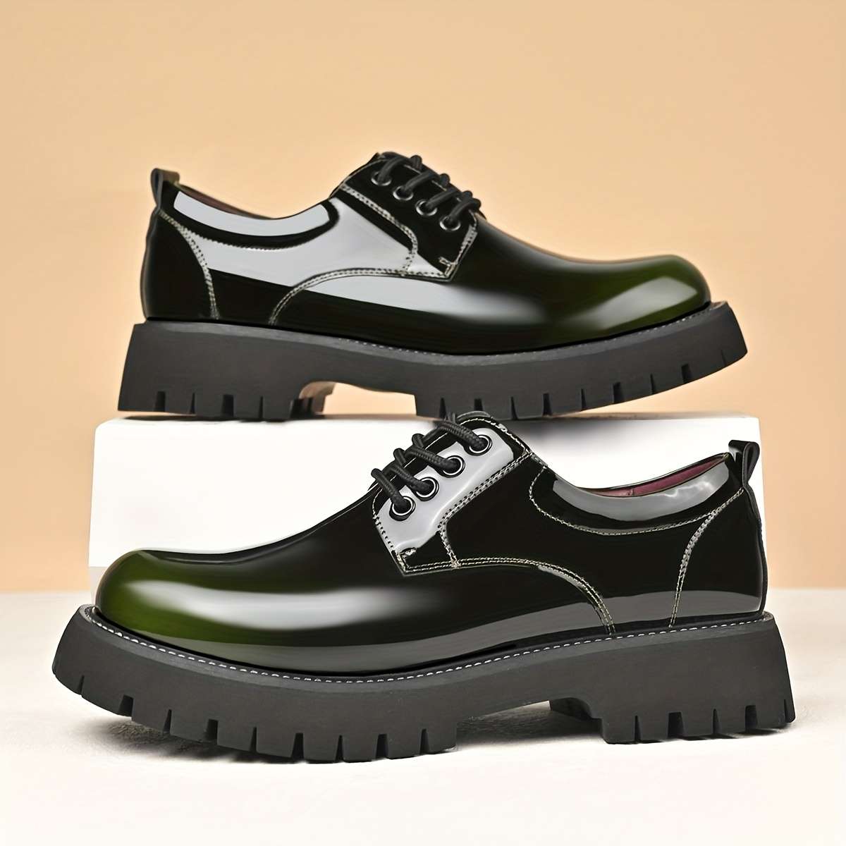 Mens Leather Shoes Color Black Brown Gradient Sizeuk 11